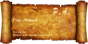 Pap Ahmed névjegykártya