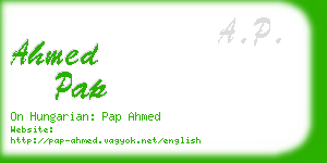 ahmed pap business card